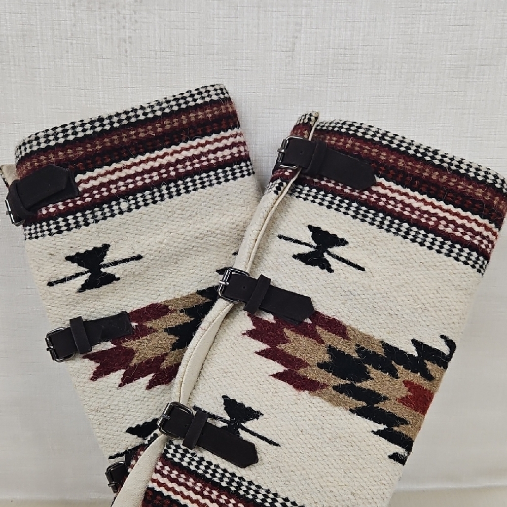 Southwestern Patterned Wool Leg Warmers